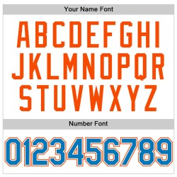 Throwback Jersey Custom Weiß Baseball Authentic Blau-Orange Throwback Jersey Custom Weiß Baseball Authentic Blau-Orange