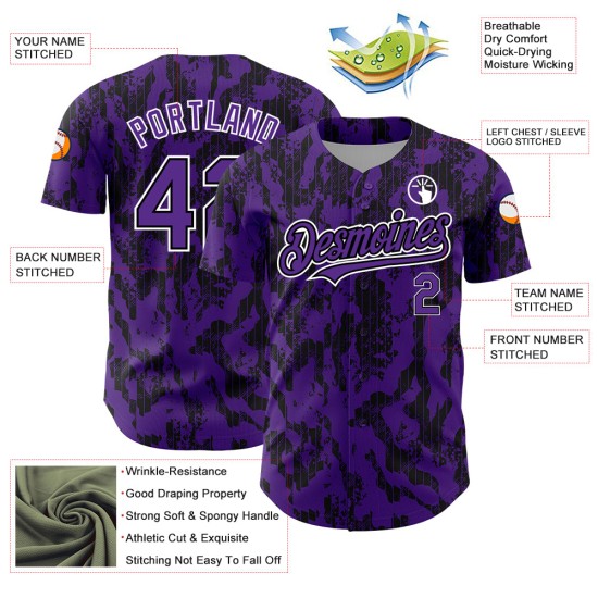 Jersey 3D Abstrakt Schwarz-Weiß Flüssigkeit Muster Baseball Custom Authentic Lila Design Jersey 3D Abstrakt Schwarz-Weiß Flüssigkeit Muster Baseball Custom Authentic Lila Design