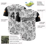 Baseball Weiß Muster Schwarz Halloween Jersey Authentische Custom 3D