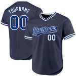 Baseball Authentic Navy Throwback Royal-Weiß Custom Trikot Baseball Authentic Navy Throwback Royal-Weiß Custom Trikot