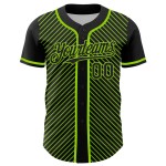 Custom Design Grün Baseball Streifen Authentische Diagonal Jersey 3D Muster Schwarz Custom Design Grün Baseball Streifen Authentische Diagonal Jersey 3D Muster Schwarz