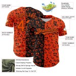 Orange Halloween Baseball Jersey Muster Custom Authentic Schwarz Design 3D Kürbis Rave Orange Halloween Baseball Jersey Muster Custom Authentic Schwarz Design 3D Kürbis Rave