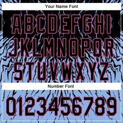 Leichtes authentisches individuelles Design Baseball Jersey 3D blau-rosa Welle schwarz abstraktes Muster