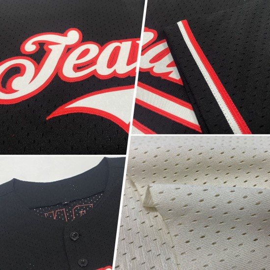 Mesh-Jersey Throwback Red Baseball Authentic Custom Cream Mesh-Jersey Throwback Red Baseball Authentic Custom Cream