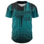 Baseball-Design benutzerdefinierte abstrakte 3D schwarz Jersey Form authentische Teal Muster Baseball-Design benutzerdefinierte abstrakte 3D schwarz Jersey Form authentische Teal Muster