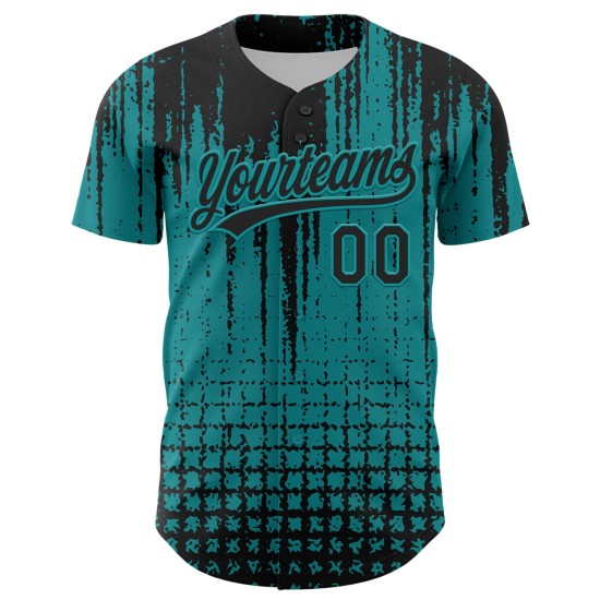 Baseball-Design benutzerdefinierte abstrakte 3D schwarz Jersey Form authentische Teal Muster Baseball-Design benutzerdefinierte abstrakte 3D schwarz Jersey Form authentische Teal Muster