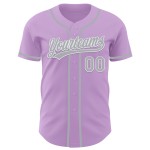 Lila Custom Authentic Grau-Weiß Baseball Jersey Light Lila Custom Authentic Grau-Weiß Baseball Jersey Light