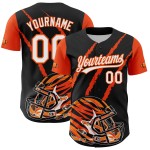 Muster Tier Design Authentische Fußball Schwarz Klaue Baseball Weiß-Orange 3D Custom Und Helm Jersey Muster Tier Design Authentische Fußball Schwarz Klaue Baseball Weiß-Orange 3D Custom Und Helm Jersey