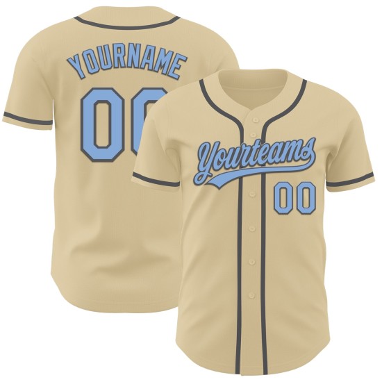 Sand Jersey Grau Authentic Hellblau-Stahl Baseball Custom Sand Jersey Grau Authentic Hellblau-Stahl Baseball Custom