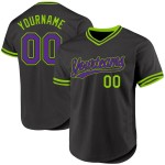 Grün Schwarz Jersey Baseball Throwback Custom Authentic Lila-Neon Grün Schwarz Jersey Baseball Throwback Custom Authentic Lila-Neon