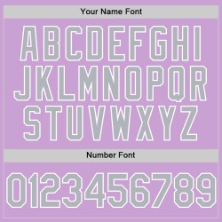 Lila Custom Authentic Grau-Weiß Baseball Jersey Light