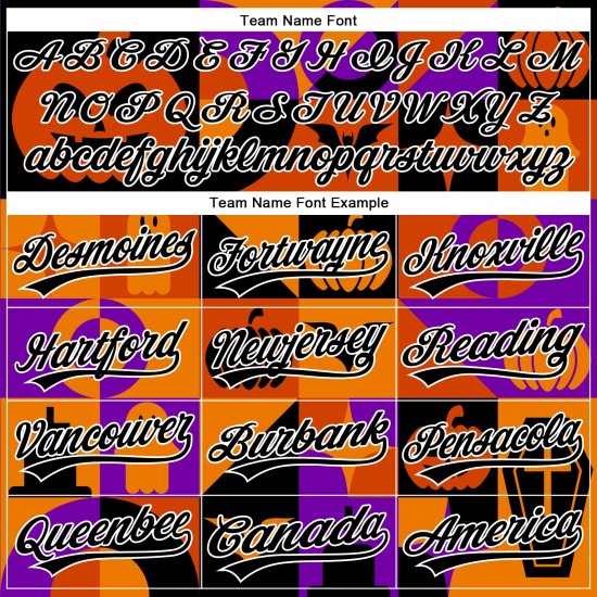 Orange Authentic 3D Halloween Baseball Schwarz-Lila Custom Jersey Orange Authentic 3D Halloween Baseball Schwarz-Lila Custom Jersey
