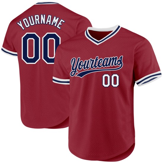 Benutzerdefiniertes Marineblau-Weiß Throwback Baseball Maroon Authentic Jersey Benutzerdefiniertes Marineblau-Weiß Throwback Baseball Maroon Authentic Jersey