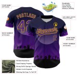 Jersey Totenkopf Custom Lila-Gelb Authentisches Halloween 3D Muster Schwarz Baseball Jersey Totenkopf Custom Lila-Gelb Authentisches Halloween 3D Muster Schwarz Baseball