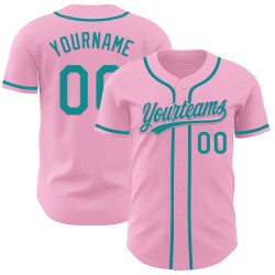 Teal Baseball Custom Pink Light Authentic Trikot