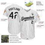 Benutzerdefinierte schwarz Nadelstreifen weiß Jersey authentische Baseball grau Benutzerdefinierte schwarz Nadelstreifen weiß Jersey authentische Baseball grau