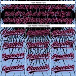 Leichtes authentisches individuelles Design Baseball Jersey 3D blau-rosa Welle schwarz abstraktes Muster Leichtes authentisches individuelles Design Baseball Jersey 3D blau-rosa Welle schwarz abstraktes Muster