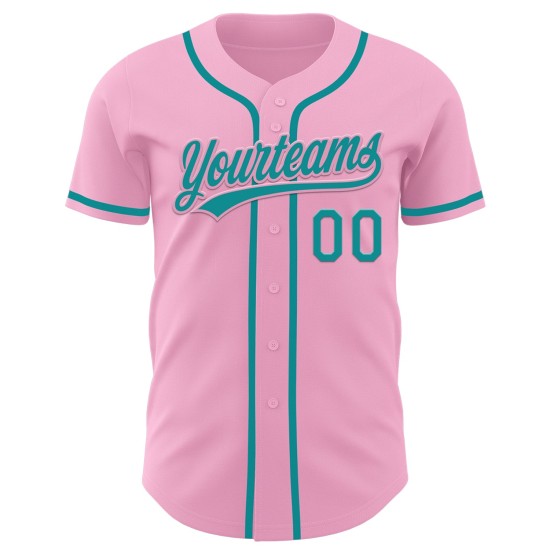 Teal Baseball Custom Pink Light Authentic Trikot Teal Baseball Custom Pink Light Authentic Trikot