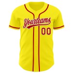 Baseball Gelbes Trikot Rot-Weiß Hell Authentisch Custom Baseball Gelbes Trikot Rot-Weiß Hell Authentisch Custom