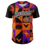 Orange Authentic 3D Halloween Baseball Schwarz-Lila Custom Jersey Orange Authentic 3D Halloween Baseball Schwarz-Lila Custom Jersey