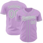 Lila Custom Authentic Grau-Weiß Baseball Jersey Light Lila Custom Authentic Grau-Weiß Baseball Jersey Light
