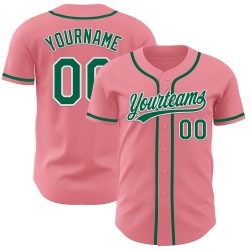 Authentisches Baseball Custom Medium Grün-Weiß Kelly Jersey Pink