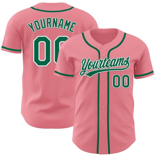 Authentisches Baseball Custom Medium Grün-Weiß Kelly Jersey Pink Authentisches Baseball Custom Medium Grün-Weiß Kelly Jersey Pink