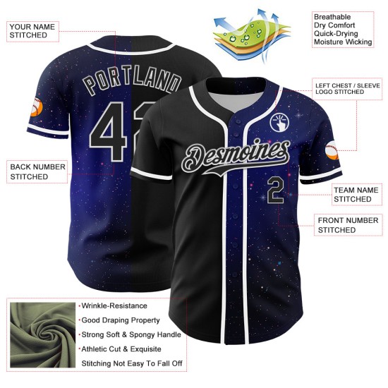 3D Authentische Muster Design Benutzerdefinierte Schwarz Galaxy Weiß Rave Jersey 3D Authentische Muster Design Benutzerdefinierte Schwarz Galaxy Weiß Rave Jersey