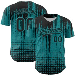 Baseball-Design benutzerdefinierte abstrakte 3D schwarz Jersey Form authentische Teal Muster