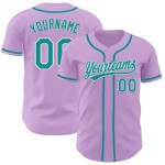 Jersey Authentic Baseball Teal-Weiß Hellviolett Custom Jersey Authentic Baseball Teal-Weiß Hellviolett Custom