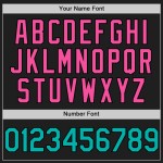 Benutzerdefinierte schwarz 3D Baseball Aqua-Pink Konfetti Design Jersey Muster authentisch Benutzerdefinierte schwarz 3D Baseball Aqua-Pink Konfetti Design Jersey Muster authentisch